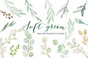 Soft green wreaths branches clipart, an Illustration by LABFcreations (Thumbnail 1 of 5)