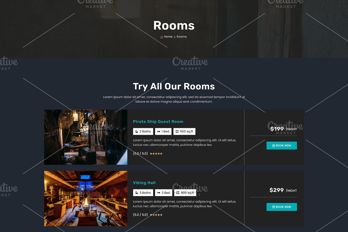 Escape Rooms & Quest Game Template, a WordPress Template by HasnainDEV (Photo 3 of 8)