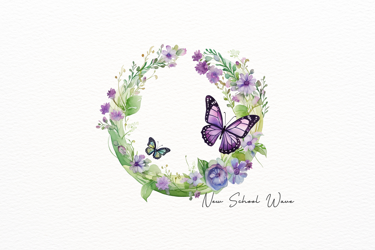Purple and Green Wildflower Wreath, an Object Illustration by New-School-Wave (Photo 2 of 5)