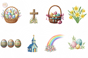 Easter Clipart Bundle PNG Cute., an Object Illustration by KennedyStudio (Thumbnail 2 of 4)