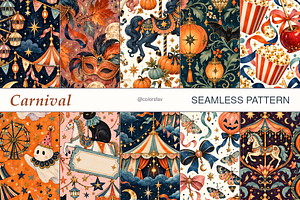Midnight Carnival Seamless Patterns