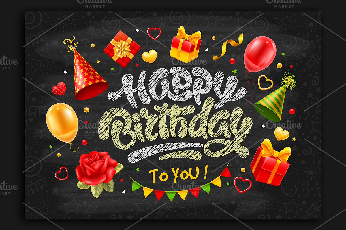 Happy Birthday Celebration Card, a Decorative Illustration by Vector beauty (Photo 1 of 3)
