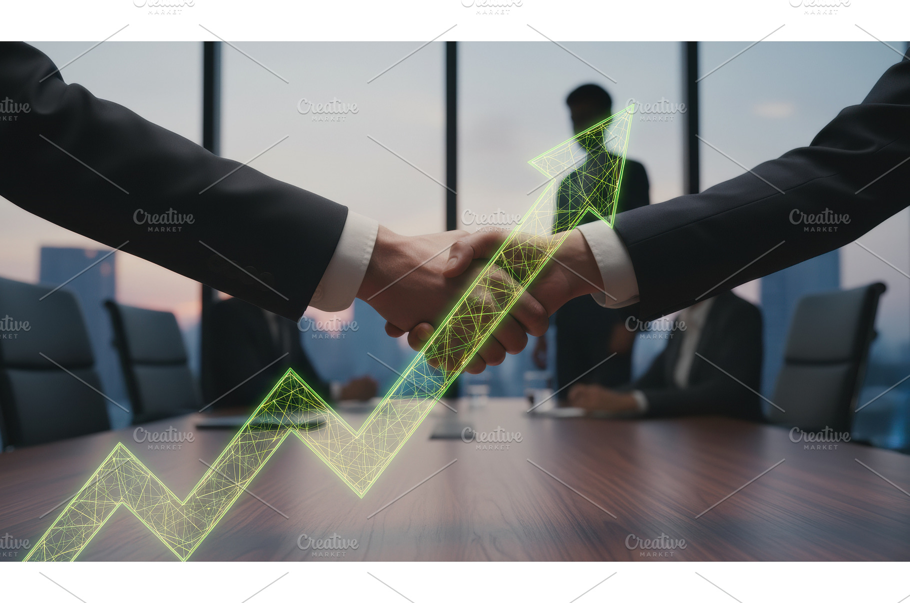 Two business people shaking hands, a Business Photo by Igor Tichonow