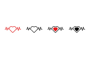 Icon displaying heartbeat symbol, an Object Illustration by skripnikbb