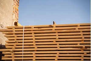Wide angle of fresh sawn timber, an Industrial Photo by volodymyrshtun13795