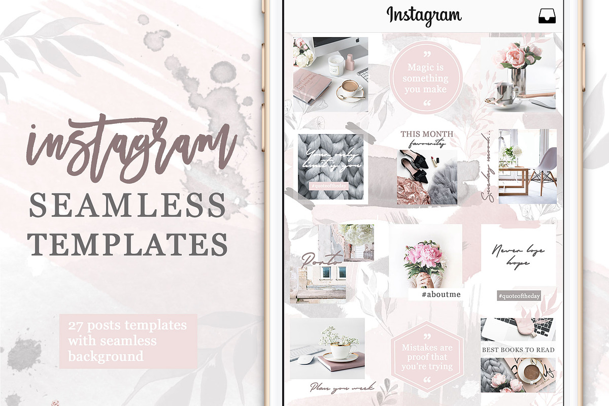 Instagram Posts Seamless Template, a Social Media Template by Bang Bang Bureau (Photo 1 of 9)