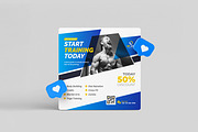 Gym Fitness Instagram Post Template, a Social Media Template by VectStock (Thumbnail 1 of 3)
