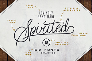 Spirited 6 Fonts Swashes