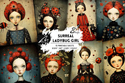 Whimsical Ladybug Girl, Collage Page, a Person Illustration by Digital Art Mahdiseño (Thumbnail 1 of 9)