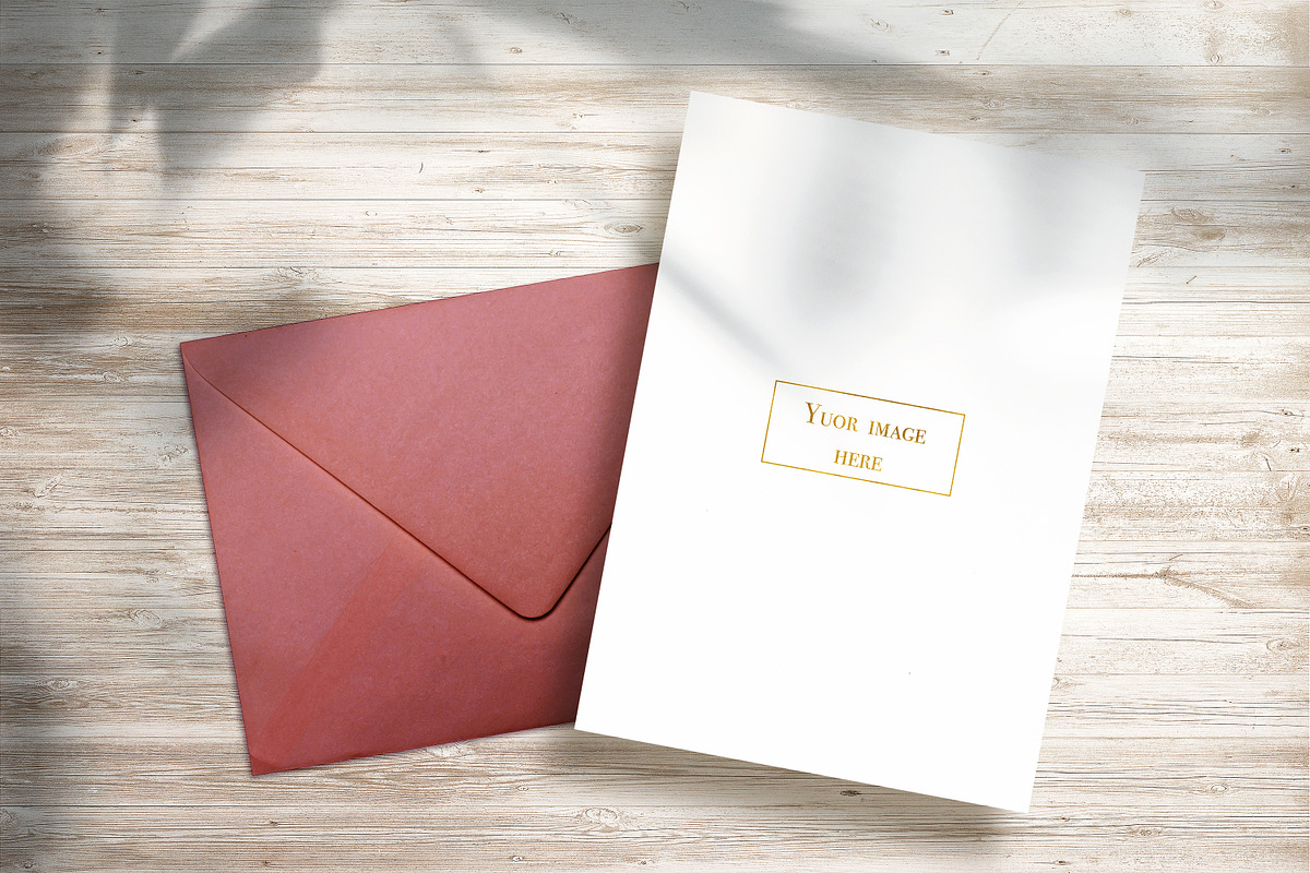 Vertical Card and Envelope Mock-up, a Print Template by CleanLines (Photo 2 of 2)