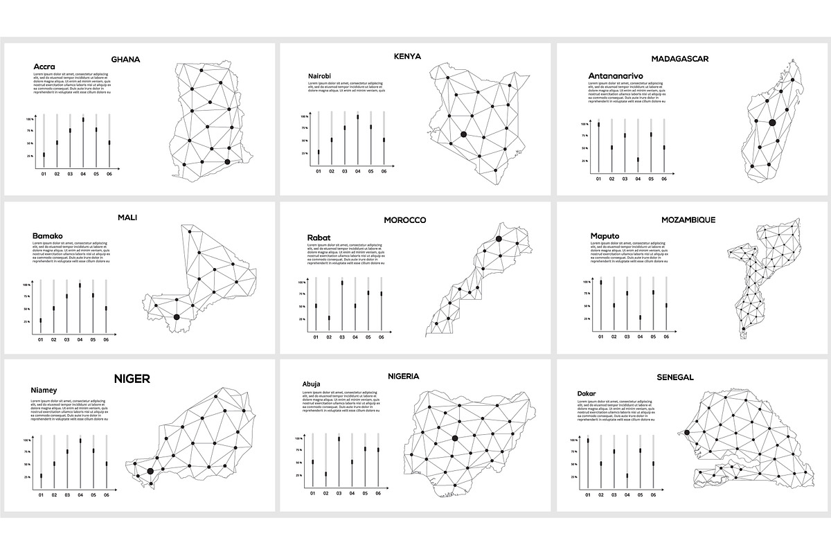 Maps line Presentation Template preview 5