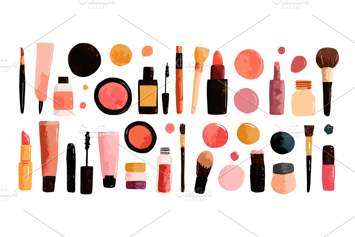 Beauty products cosmetic flat, an Object Illustration by Onyx
