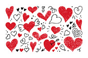 Crayon Doodle Hearts, an Object Graphic by Elena Pimukova (Thumbnail 1 of 36)