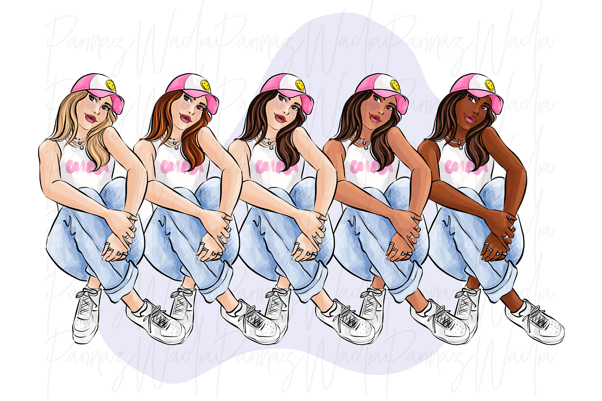 Fashion Girls 50 clipart set, a Person Illustration by Parinaz Wadia Design (Photo 3 of 10)