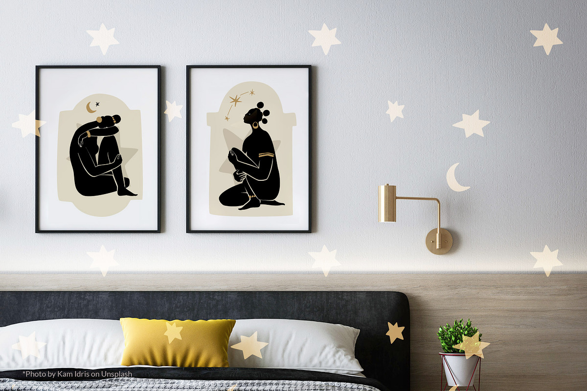 Afro Girls And Golden Moon, a Decorative Illustration by svetlana.belaia (Photo 11 of 12)
