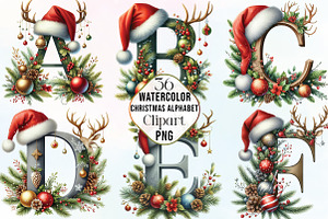 Watercolor Christmas Alphabet