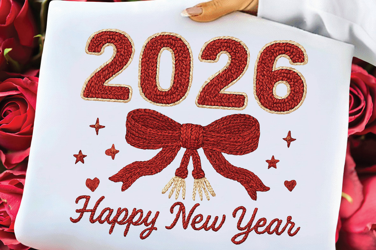 Knitted 2026 Happy New Year PNG, an Illustration by Black Bird Studio (Photo 4 of 8)
