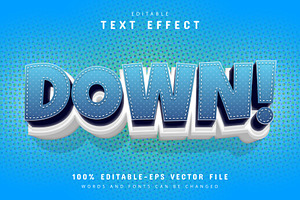 Down Text Effect Cartoon Style