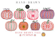 Pumpkin Hand-drawn Fall, an Illustration by CreationArt (Thumbnail 1 of 4)