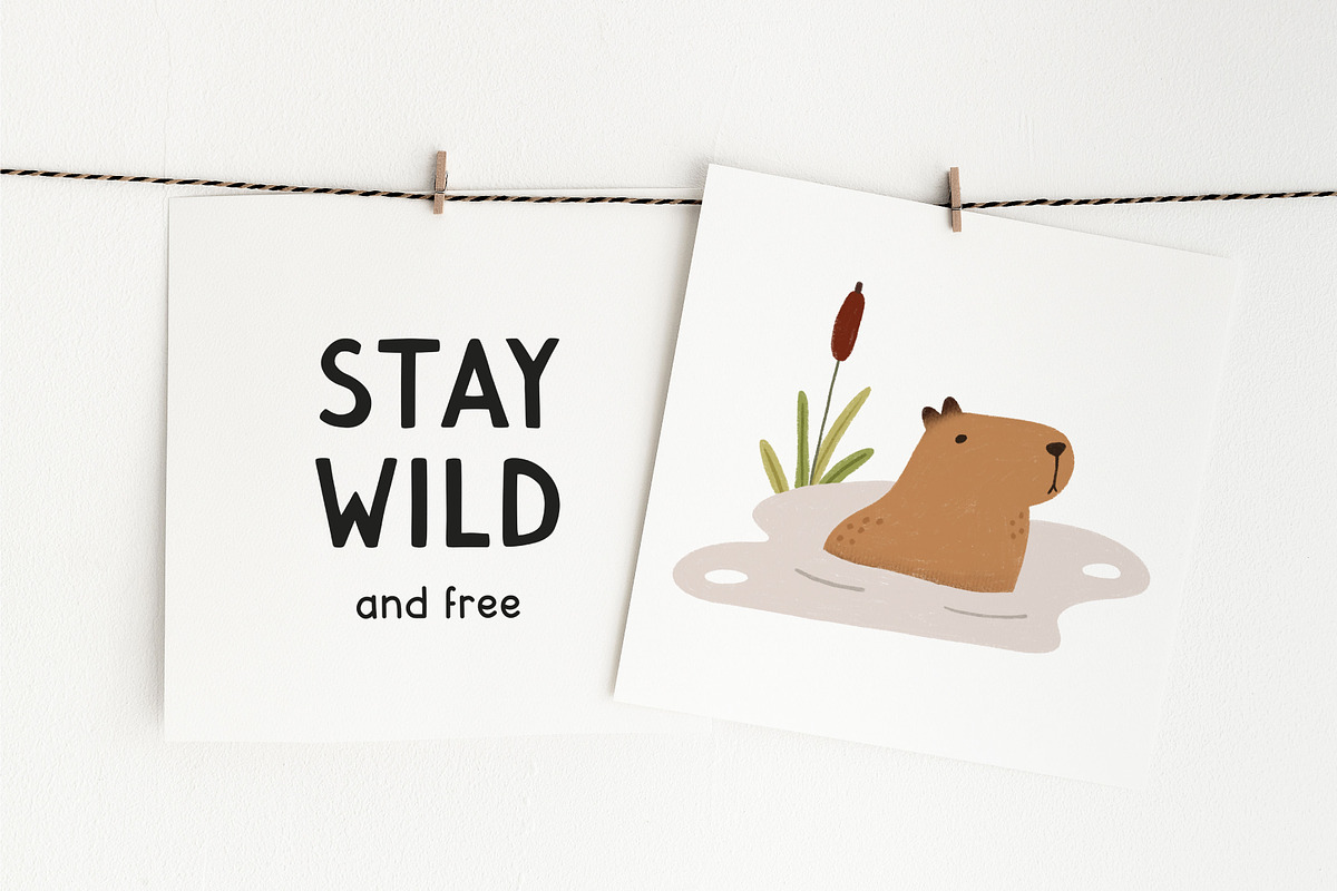 Lovely Capybara | Handwritten font, a Handwritten Font by JuliaVolkova (Photo 5 of 9)