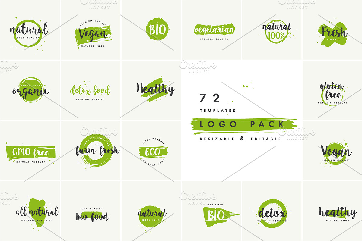 Organic, natural and vegan badges, a Branding & Logo Template by oxygen_8 (Photo 1 of 7)