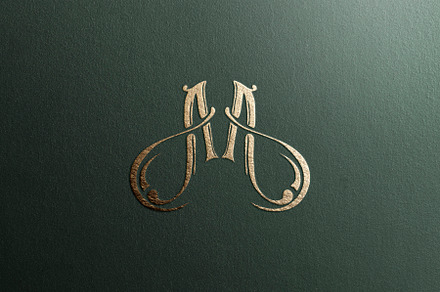 Elegant AM logo ornament