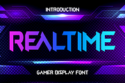 Realtime Gamer | Futuristic Typeface, a Sans Serif Font by Creaditive Design (Thumbnail 1 of 6)