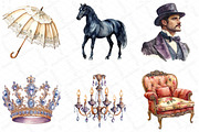 Watercolor Victorian Sketch Clipart, an Illustration by DreamPrint404 (Thumbnail 5 of 6)
