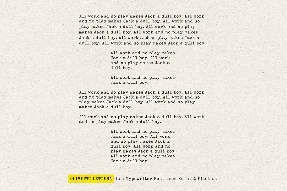 Olivetti Lettera - A Typewriter Font, a Serif Font by Komet & Flicker (Photo 2 of 13)