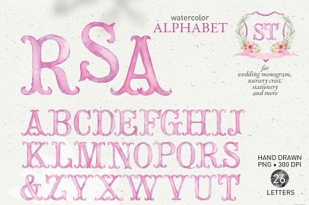 Wedding crest, monogram letters