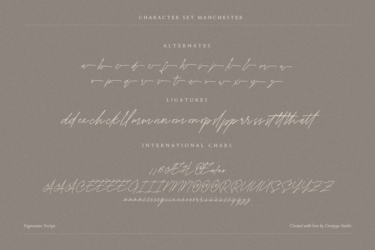 Manchester Signature Script, a Script Font by Creatype Studio (Photo 8 of 9)