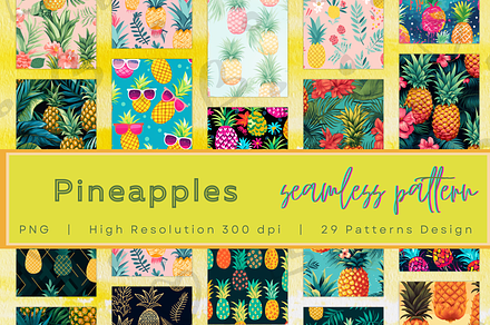 Pineapples Pattern Digital Art