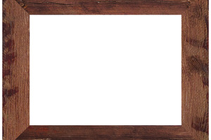 Empty wooden frame made of brown planks on isolated background, an Abstract Photo by ndanko