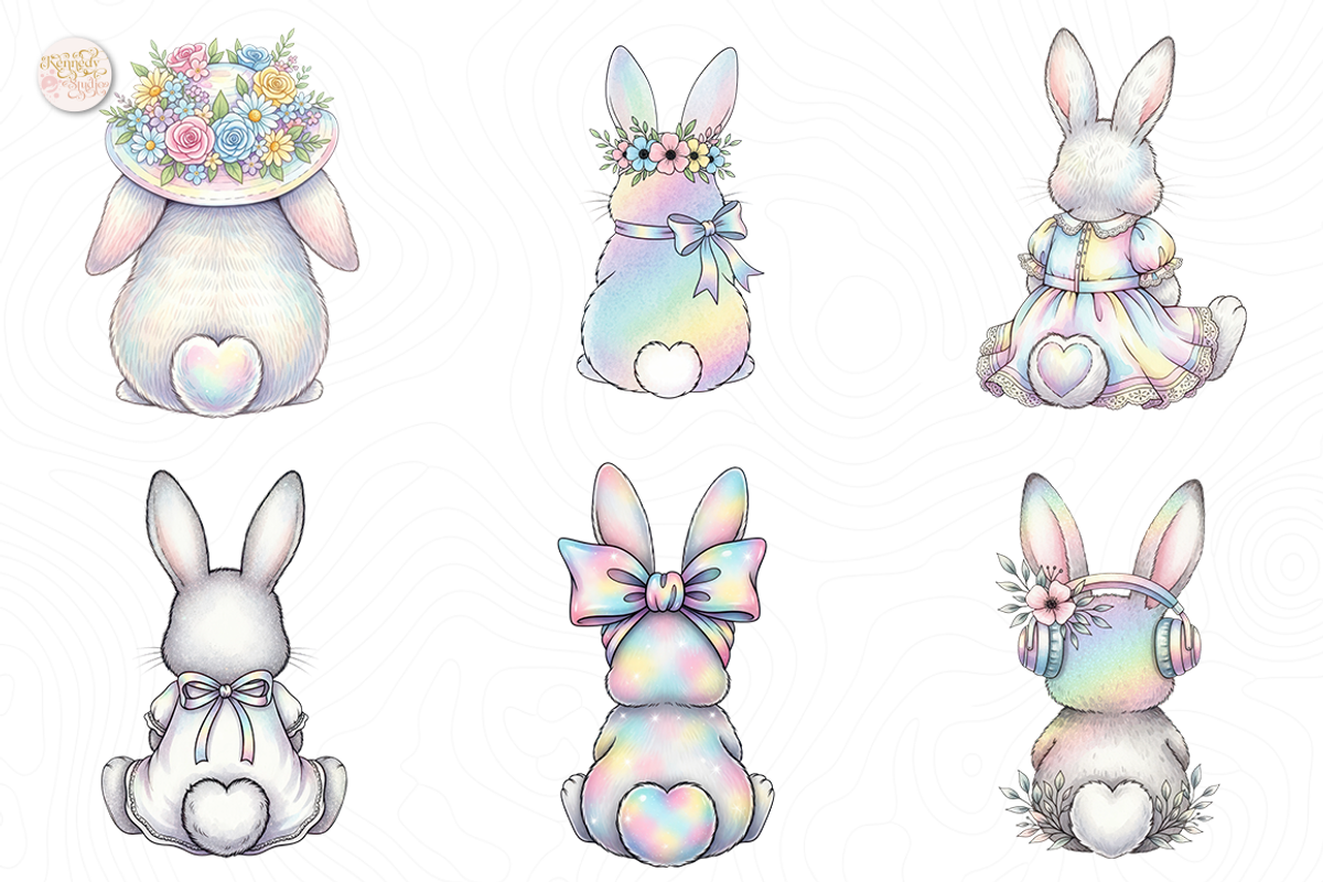 Holographic Bunny PNG Clipart., an Animal Illustration by KennedyStudio (Photo 3 of 5)
