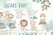 Watercolor Safari Clipart, an Illustration by Lolytop Studio (Thumbnail 1 of 8)