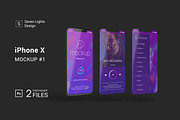 iPhone X Mockup #1, an iPhone Mockup by Seven Lights (Thumbnail 1 of 5)