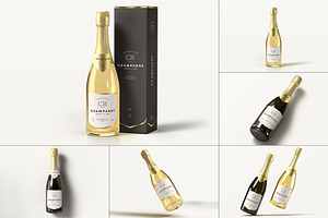 Champagne Bottle Mock-up, a Product Mockup by zippypixelstudio