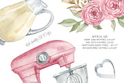 Watercolor pink bakery clipart, a Graphic by AquarelleSpace (Thumbnail 4 of 4)