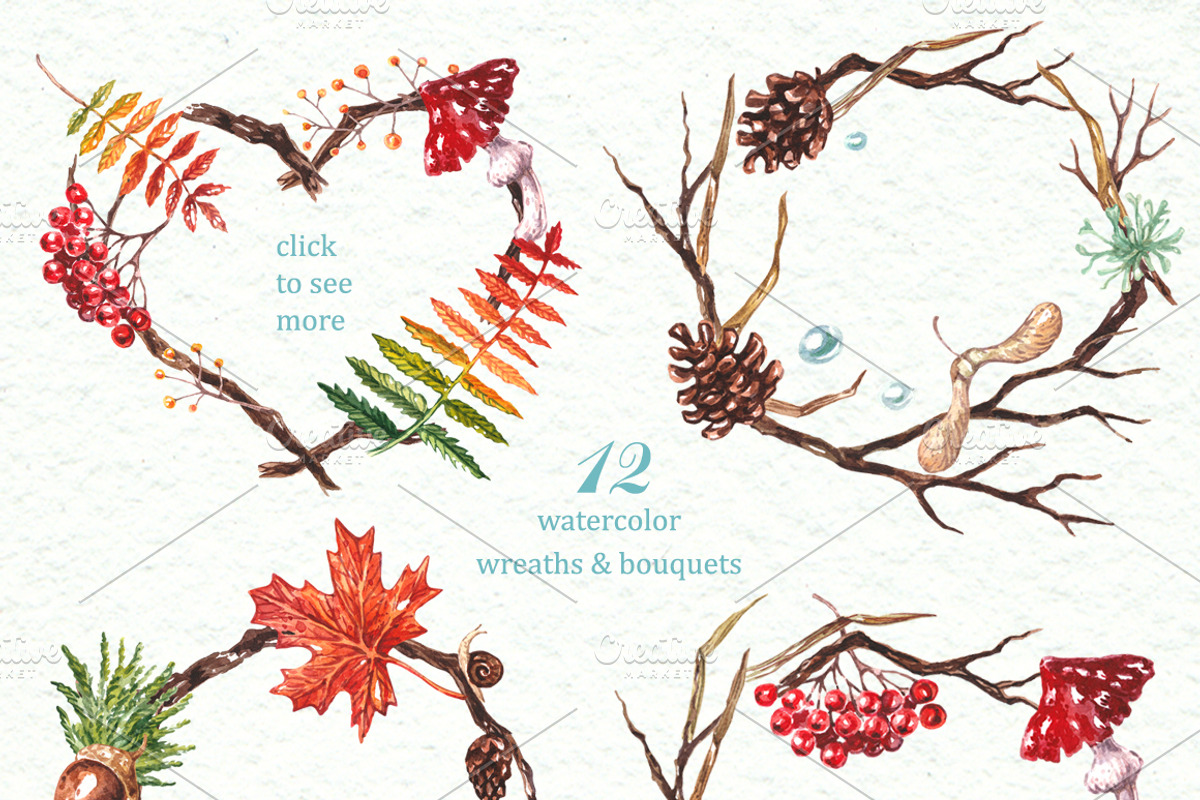 Watercolor Collection Fall Forest, an Illustration by AnnieDove (Photo 2 of 8)