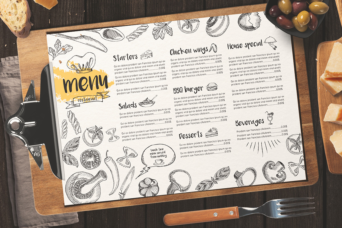 FREE! Trifold + Menu Template Cafe, a Brochure Template by BarcelonaShop (Photo 2 of 3)