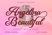 Angelina Beautiful Script style font, a Script Font by mahstudios (Thumbnail 1 of 8)