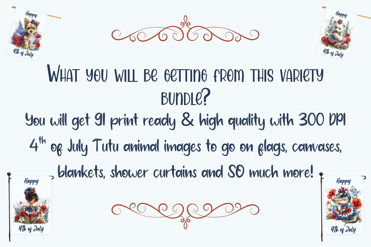 91 Art for 4th of July Decor Bundle, an Animal Illustration by Art Paradise Studios (Photo 2 of 2)