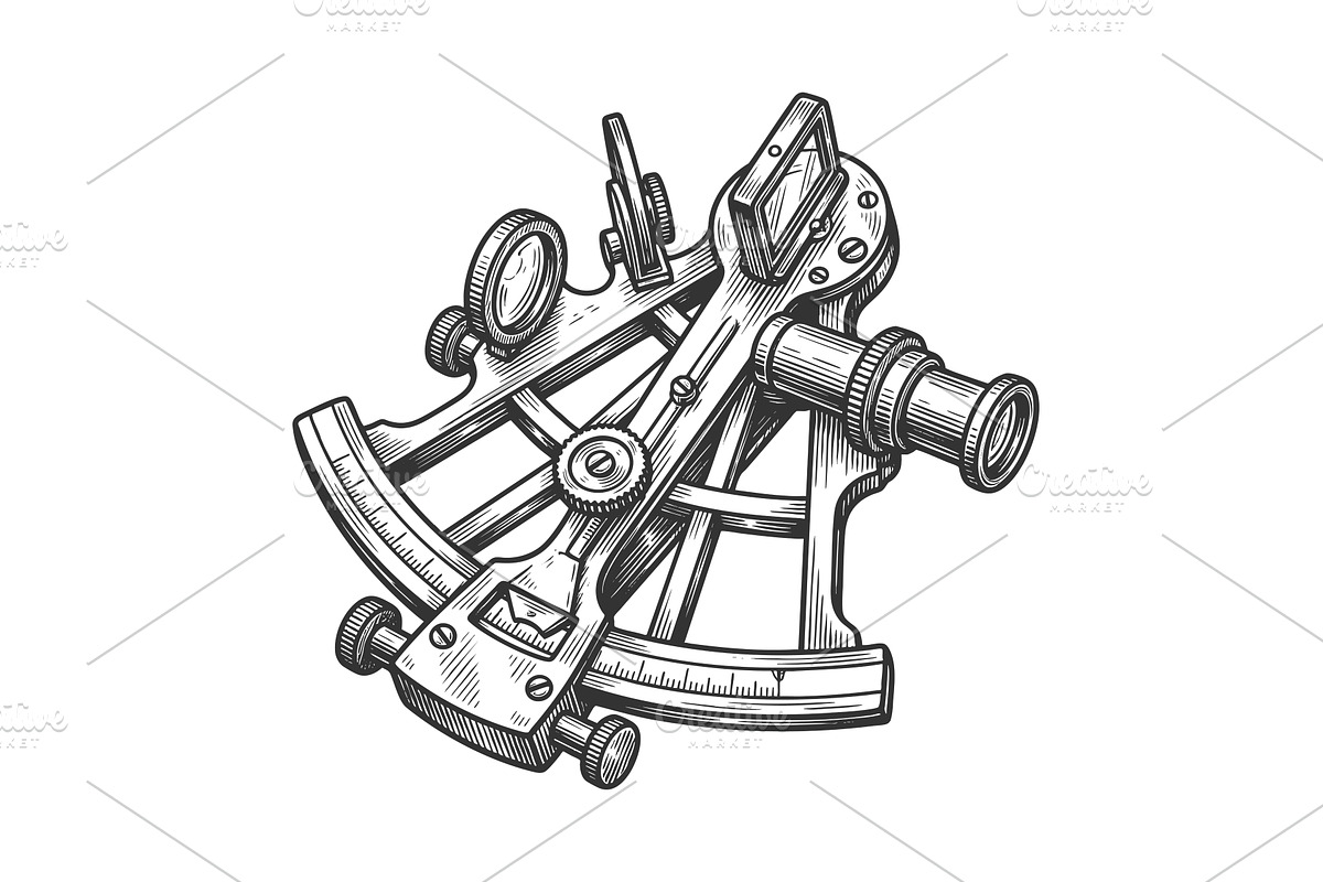 nautical sextant for celestial, an Object Illustration by AlexArt