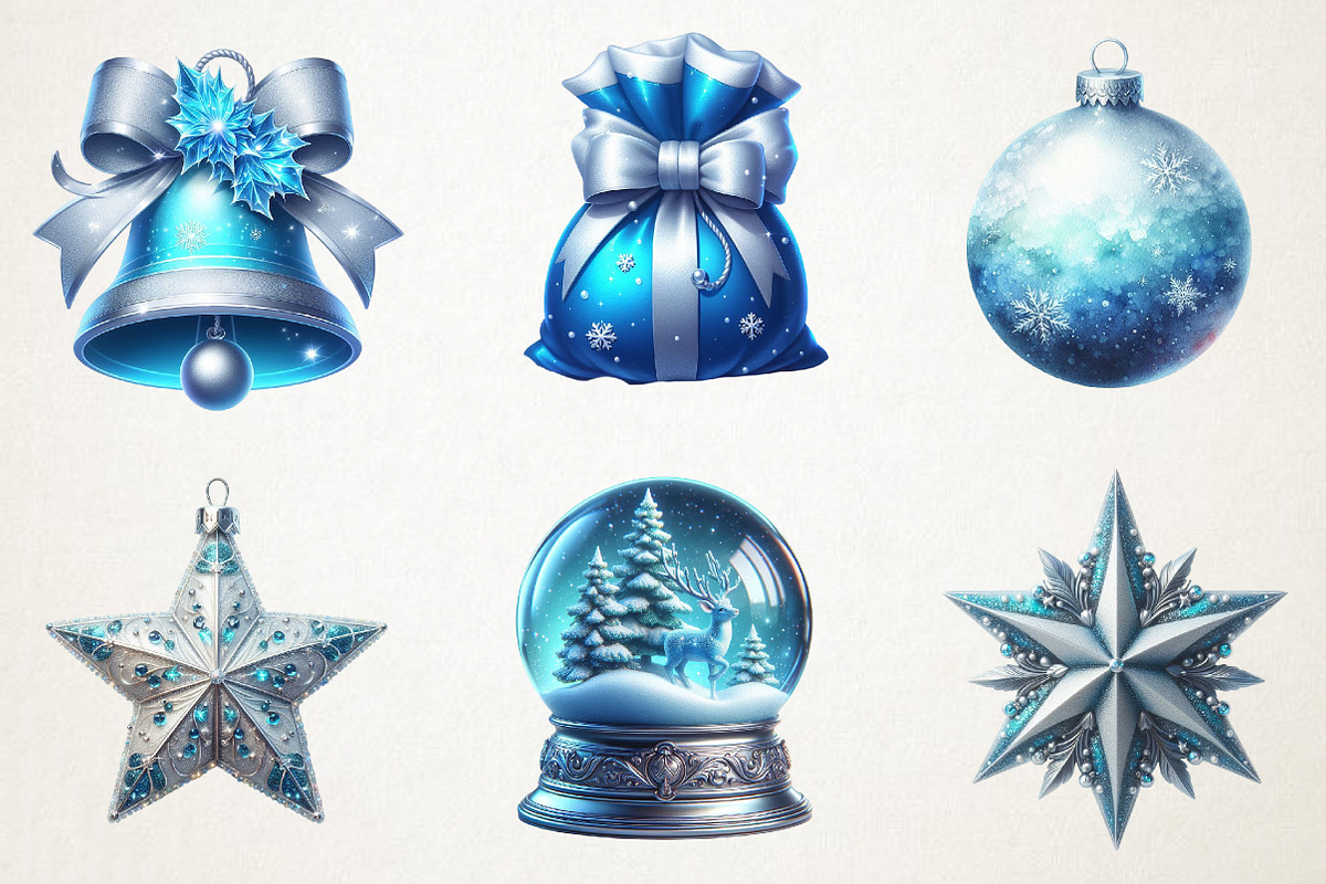 Blue Winter Christmas Aesthetic Pack, an Illustration by RobertsArt (Photo 6 of 7)
