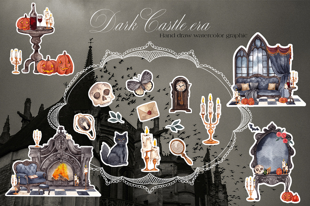 Dark Castle era. Watercolor graphic, an Object Graphic by ma_i_vi (Photo 4 of 10)