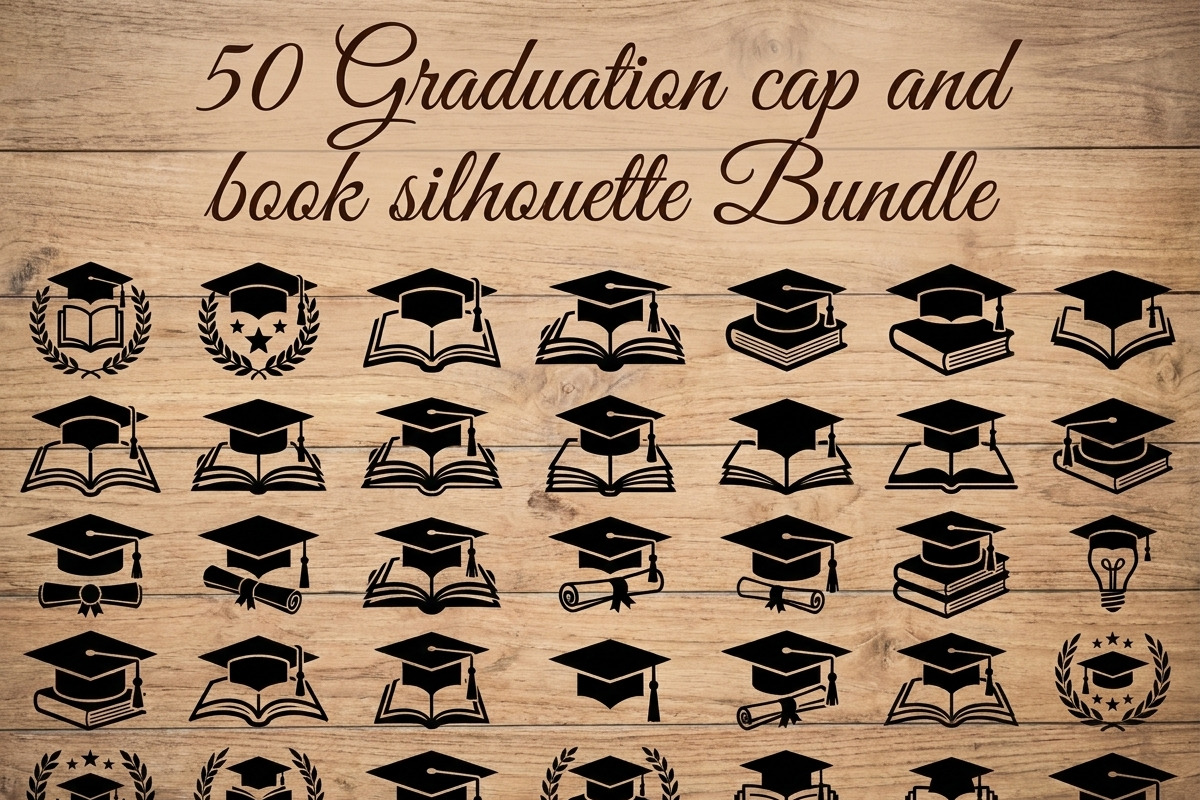 50 Graduation Cap and Book, an Education Illustration by Amazin_art (Photo 1 of 28)