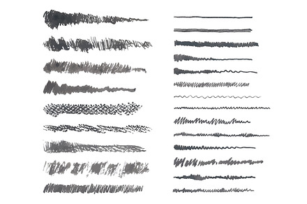 Vector paint ink brush strokes