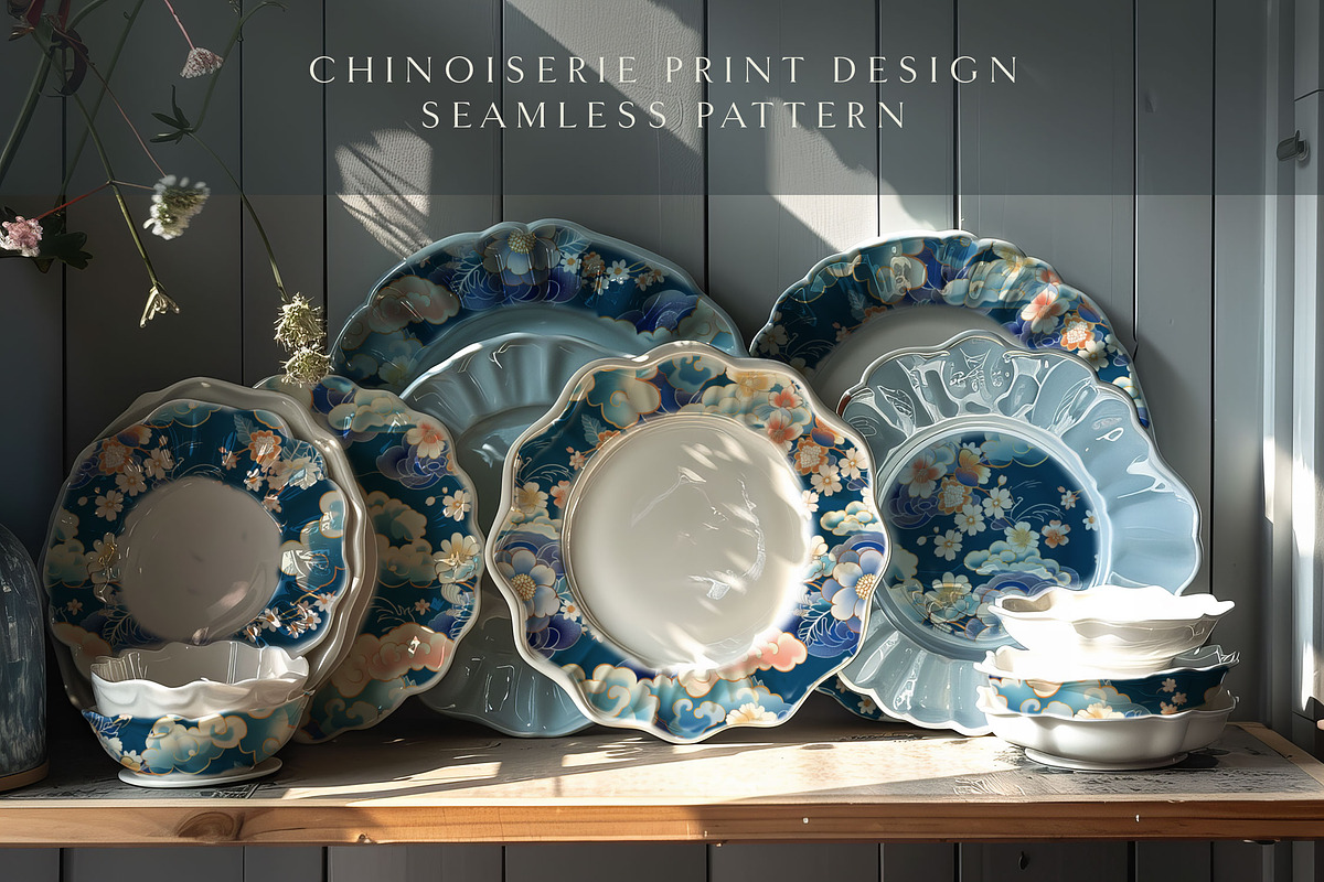 Chinoiserie Print Seamless Patterns, a Pattern Graphic by Olya Creative (Photo 8 of 20)