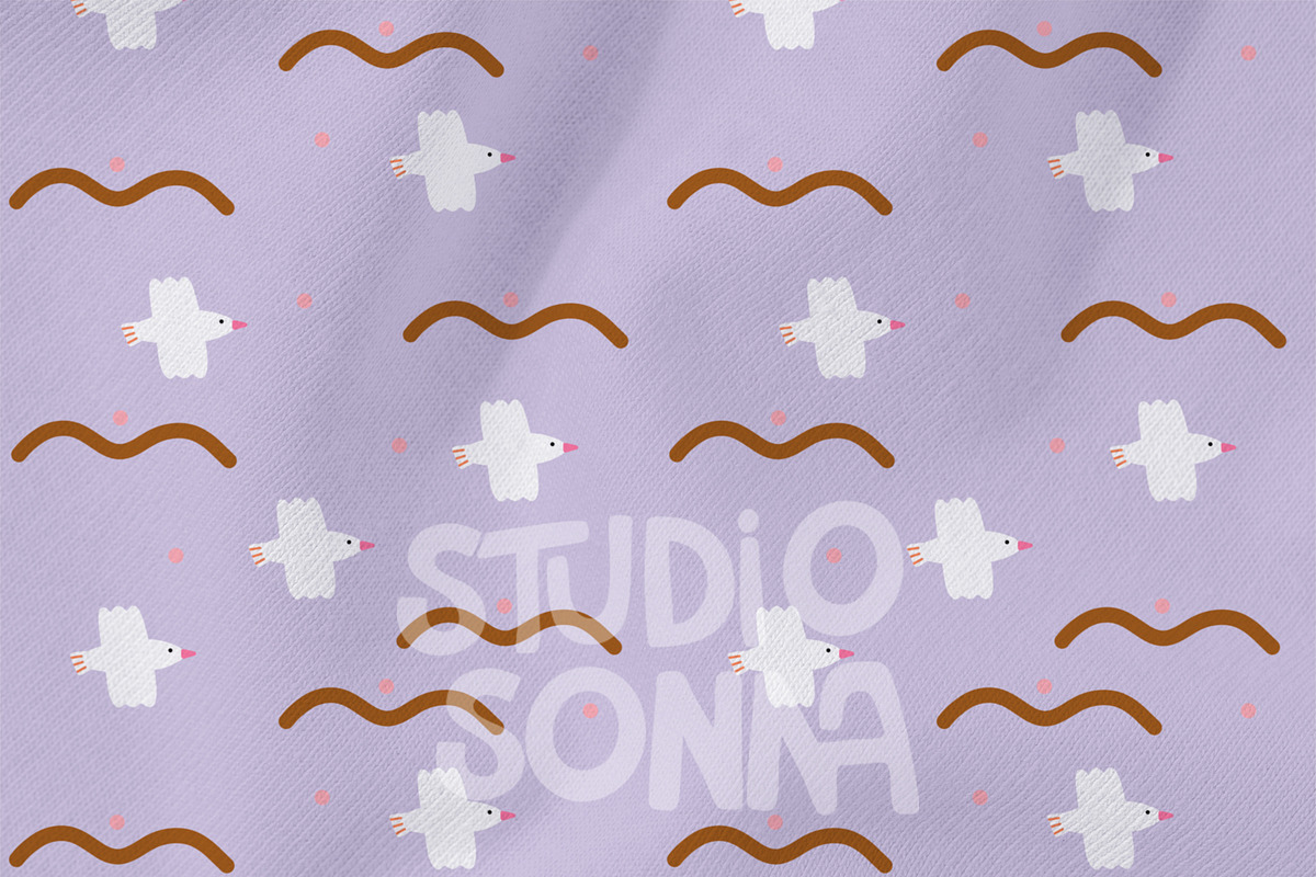 Waves and Seagulls, a Pattern Graphic by StudioSonna (Photo 2 of 3)