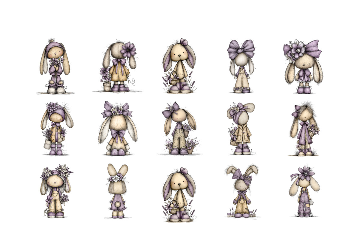 Funny Easter Bunny Clipart Bundle, an Illustration by GatewayDesign (Photo 2 of 6)
